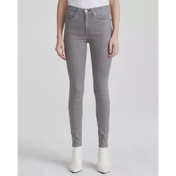 Rag & Bone The High Rise Skinny Jean Coated Rin Gray Stretch Classic 5-Pocket 26 - Picture 1 of 9